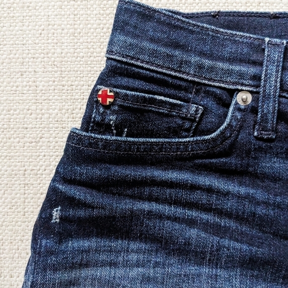 Hudson Jeans Cut Offs Shorts Raw Hem Dark Wash Women's Tag 28 Denim - Picture 7 of 7